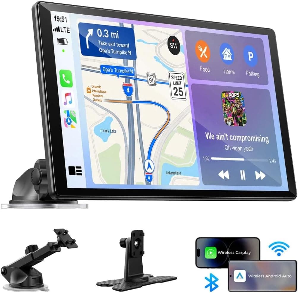 LAMTTO 11" Wireless CarPlay Screen with in-Cell Display