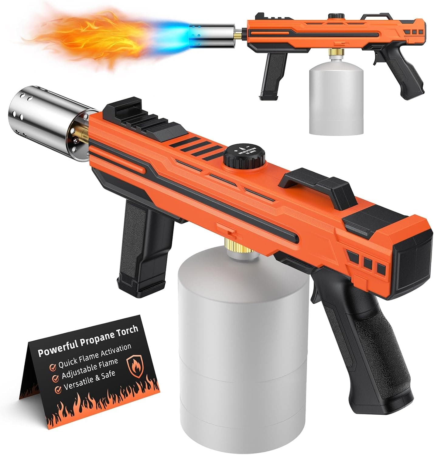 Powerful Propane Torch Gun with Adjustable Flame – Heavy-Duty Blow Torch for BBQ, Steak Searing & Charcoal Lighting, Kitchen & Outdoor Use (Tank Not Included)