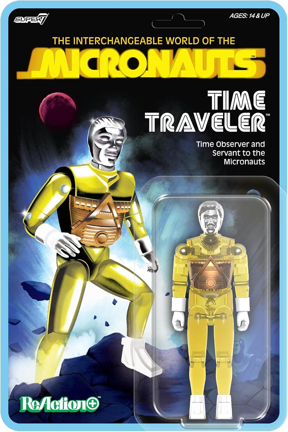 4" Super7 Reaction+ Micronauts Time Traveler (Translucent Yellow) + Free S&H