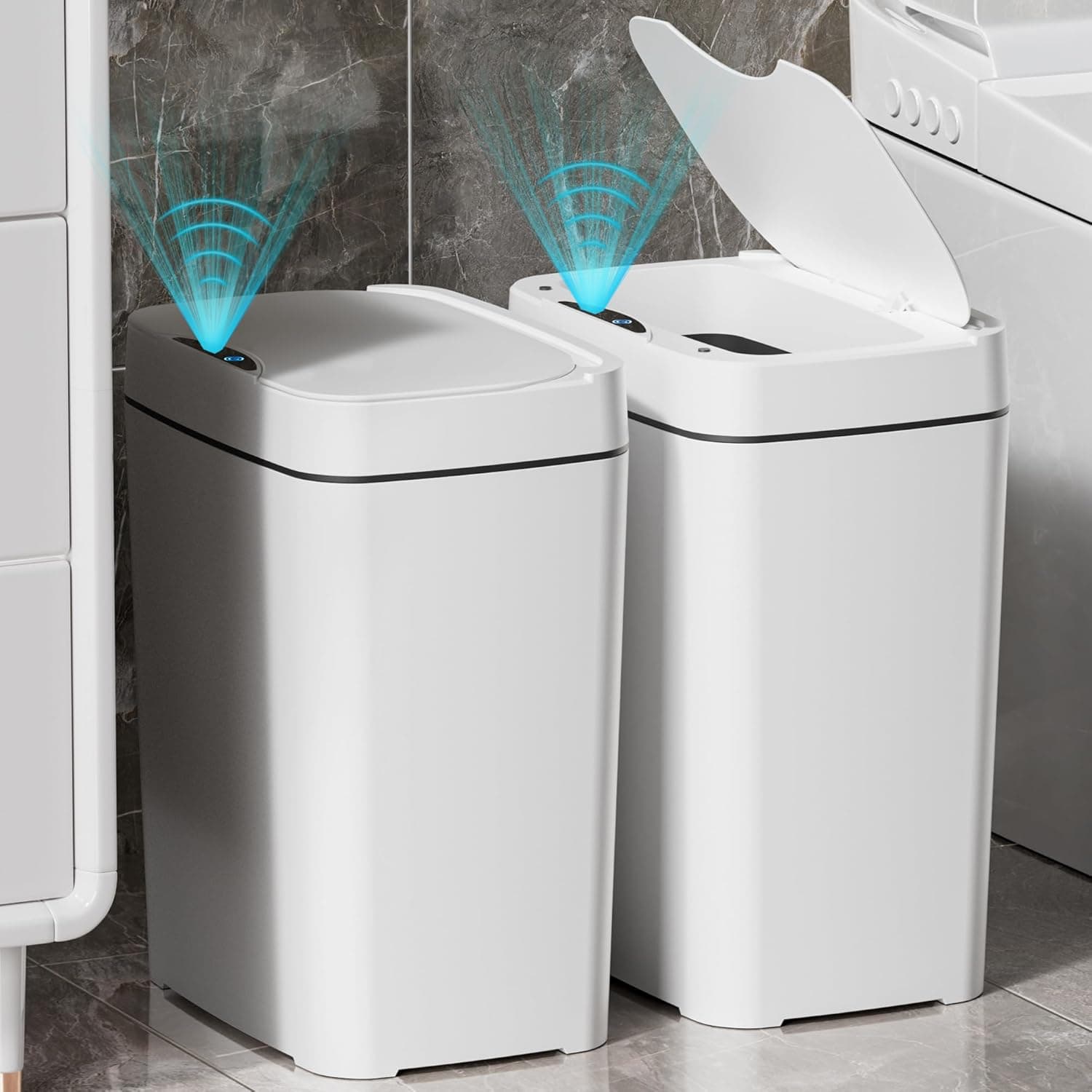 Prime: Vanpopubs 2 Pack Automatic Motion Sensor Bathroom Trash Can White + Free Shipping