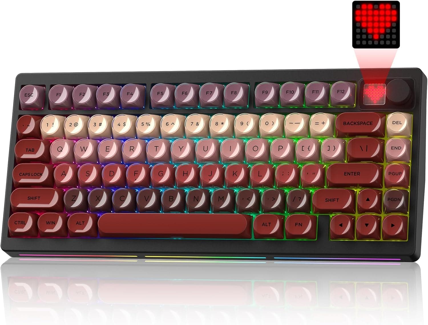 Womier MT75 Lipstick Wireless Gaming Mechanical Keyboard, Screen & Knob -