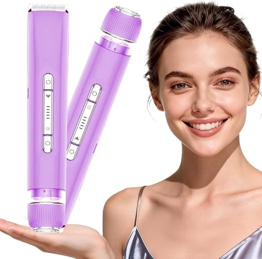 2 in 1 Personal Shaver for Women Pubic Hair Bikini Trimmer for Ladies Electric Razor, Waterproof Wet & Dry Rechargeable Facial & Body Hair Remover