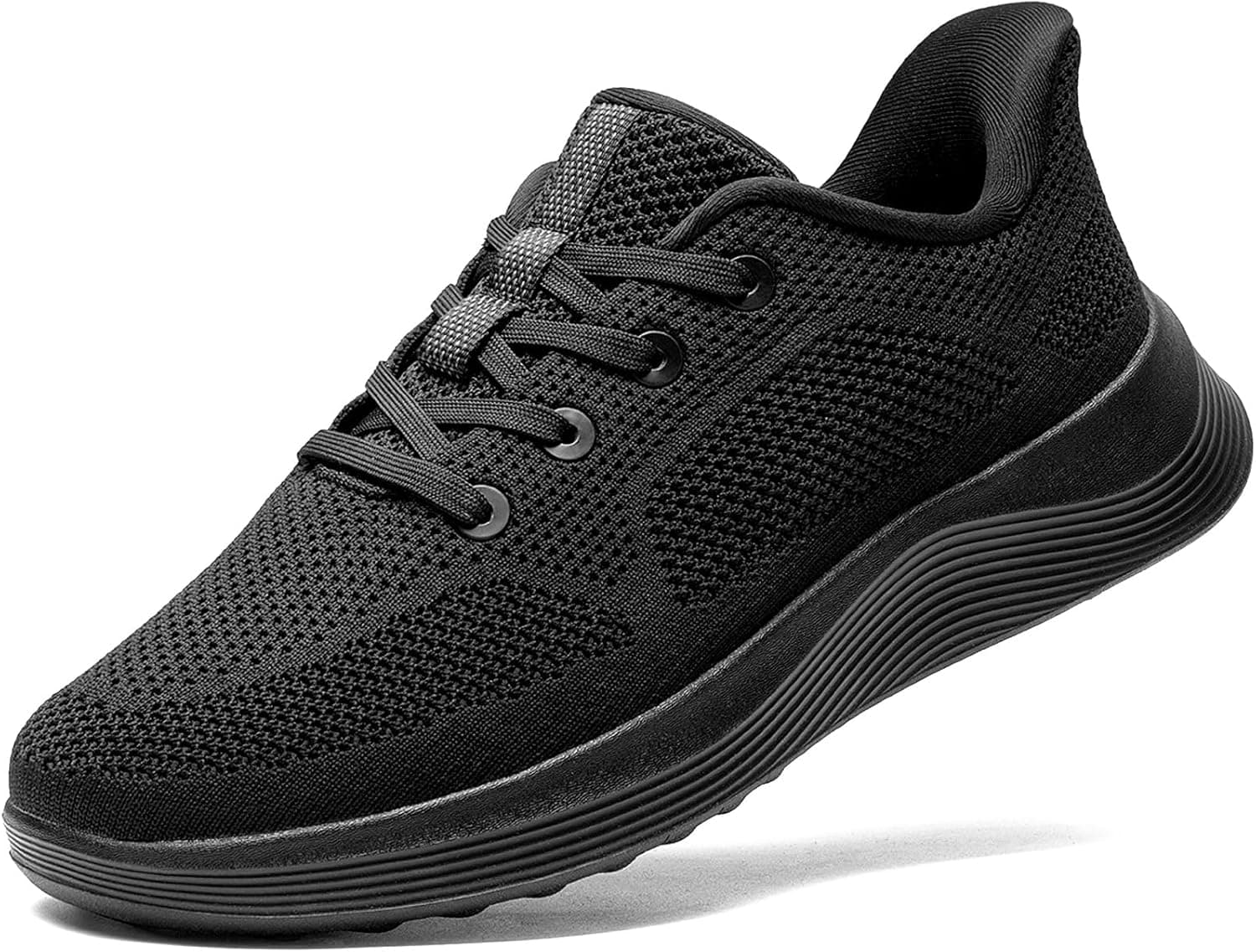 Bruno Marc Men's Hands Free Slip on Rommy Toe Walking Shoes Lightweight Breathable Comfortable Casual Sneakers,Size 8,All Black,SBWA26002M