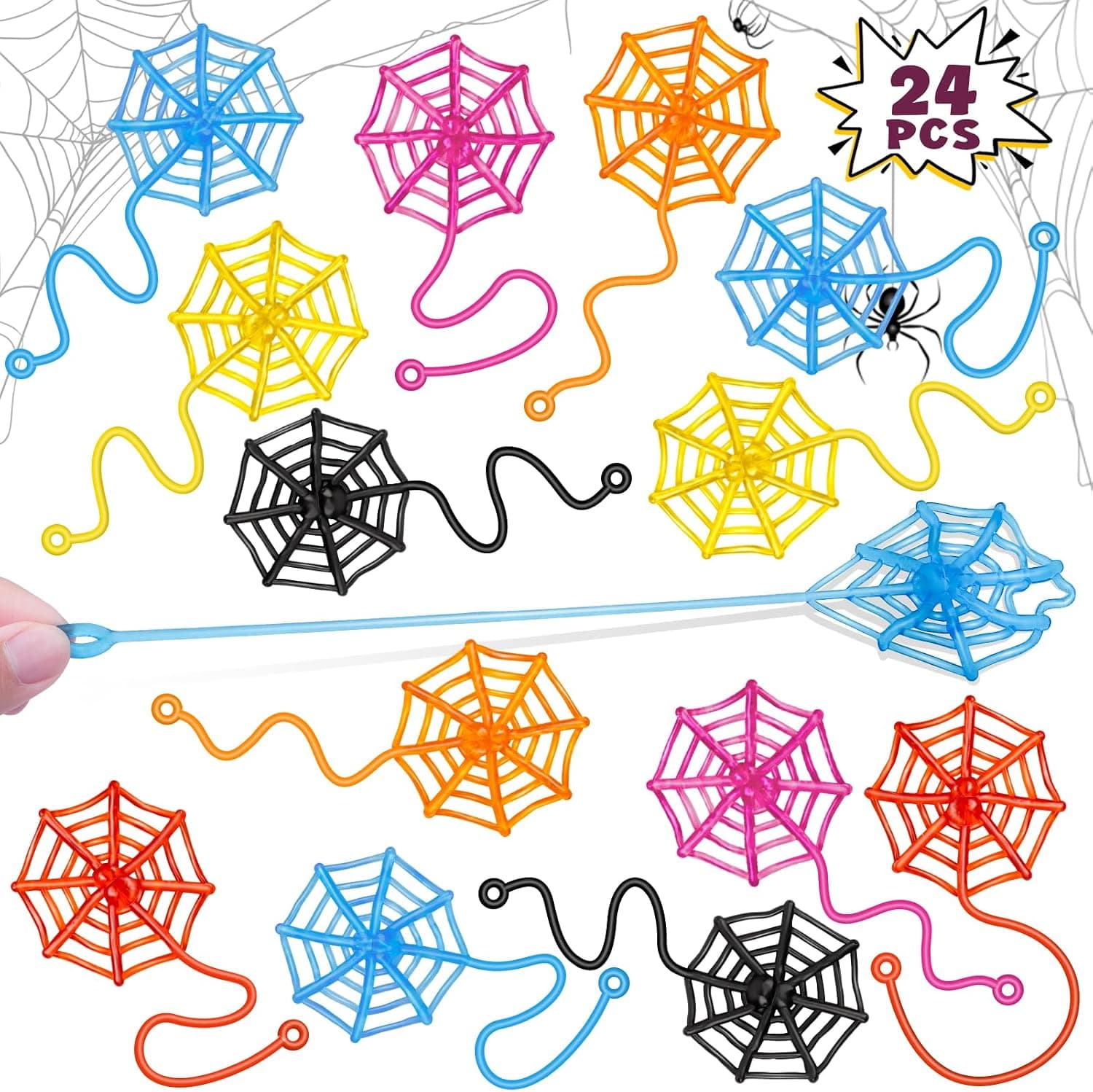 Amazon – 24-Pc Sticky Spider Web Hands -