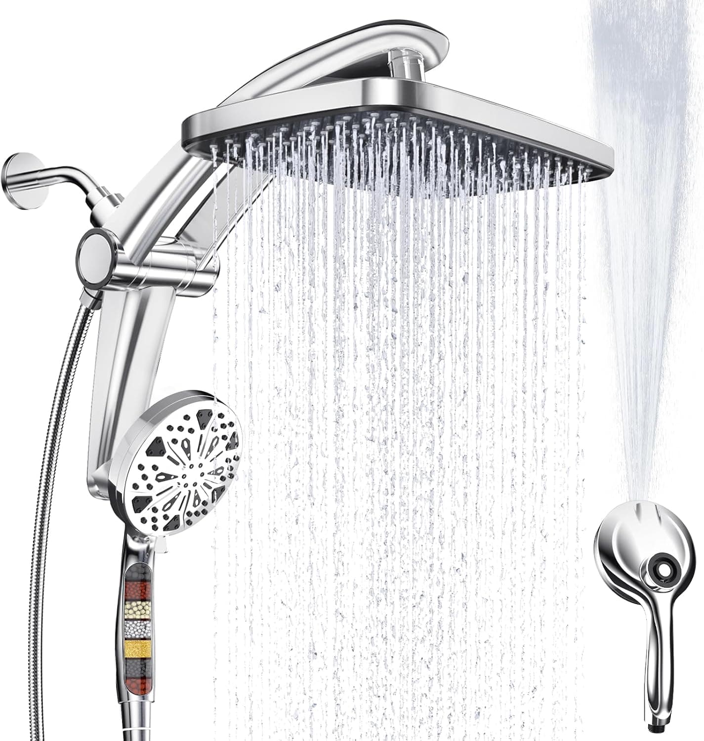 Rain Shower Head with filtered Handheld High Pressure rainfall Shower Heads