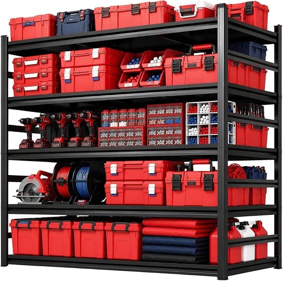Beaunatixx Metal Shelving, Heavy Duty Storage Shelves, Adjustable Boltless Units