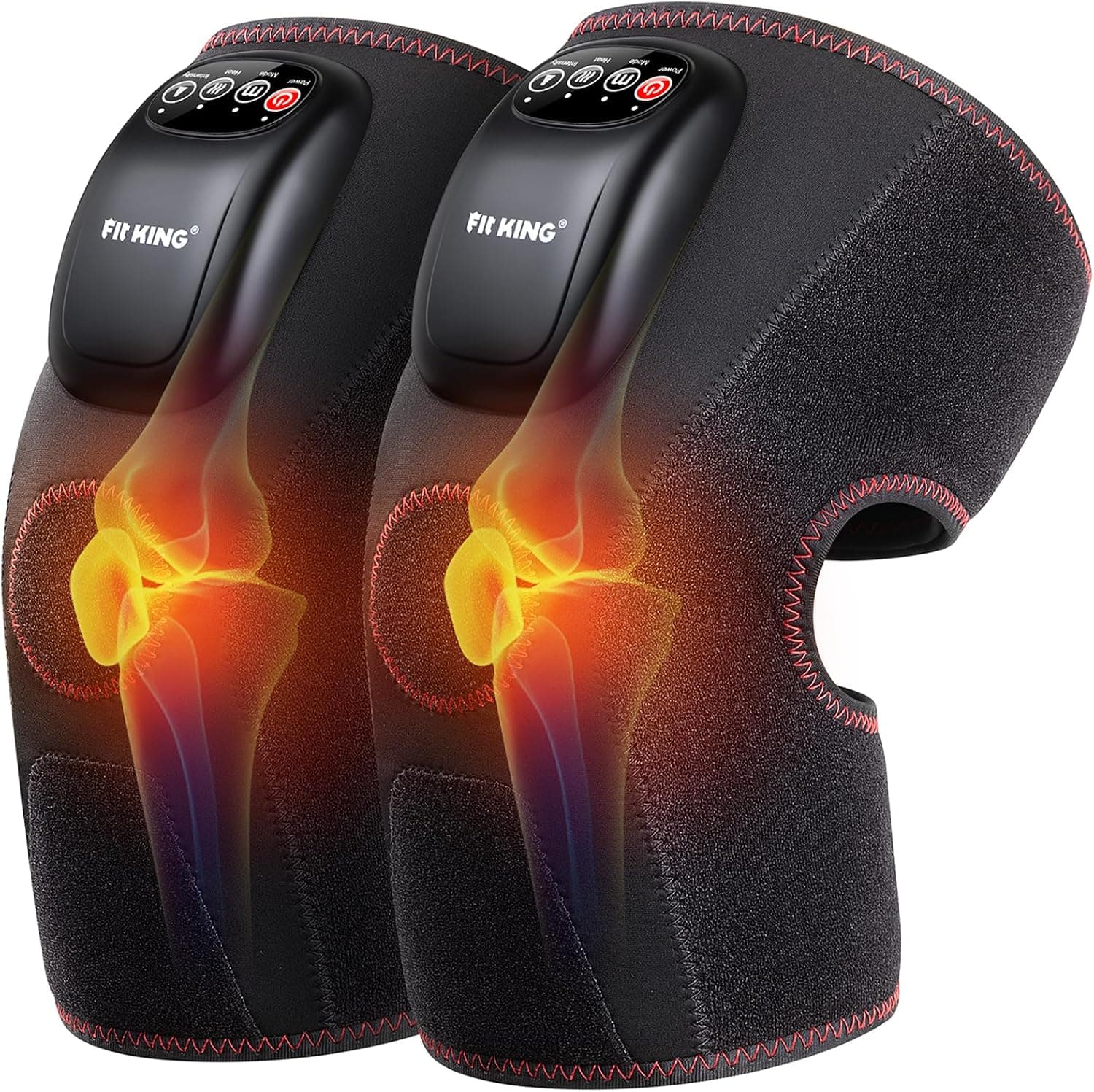FIT KING Knee Massager with Air Compression and Heat, with 3 Modes and 3 Intensities