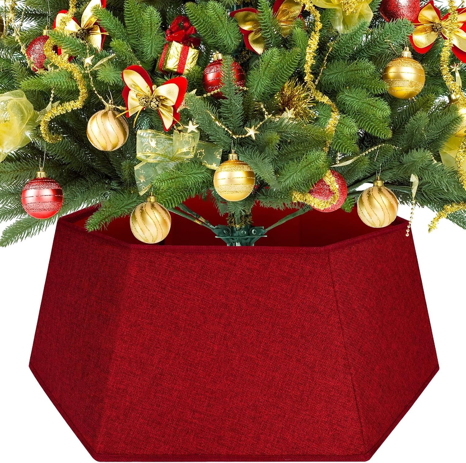 EverMerry Christmas Tree Skirt 26’’ Christmas Tree Skirts Collar Stand AC