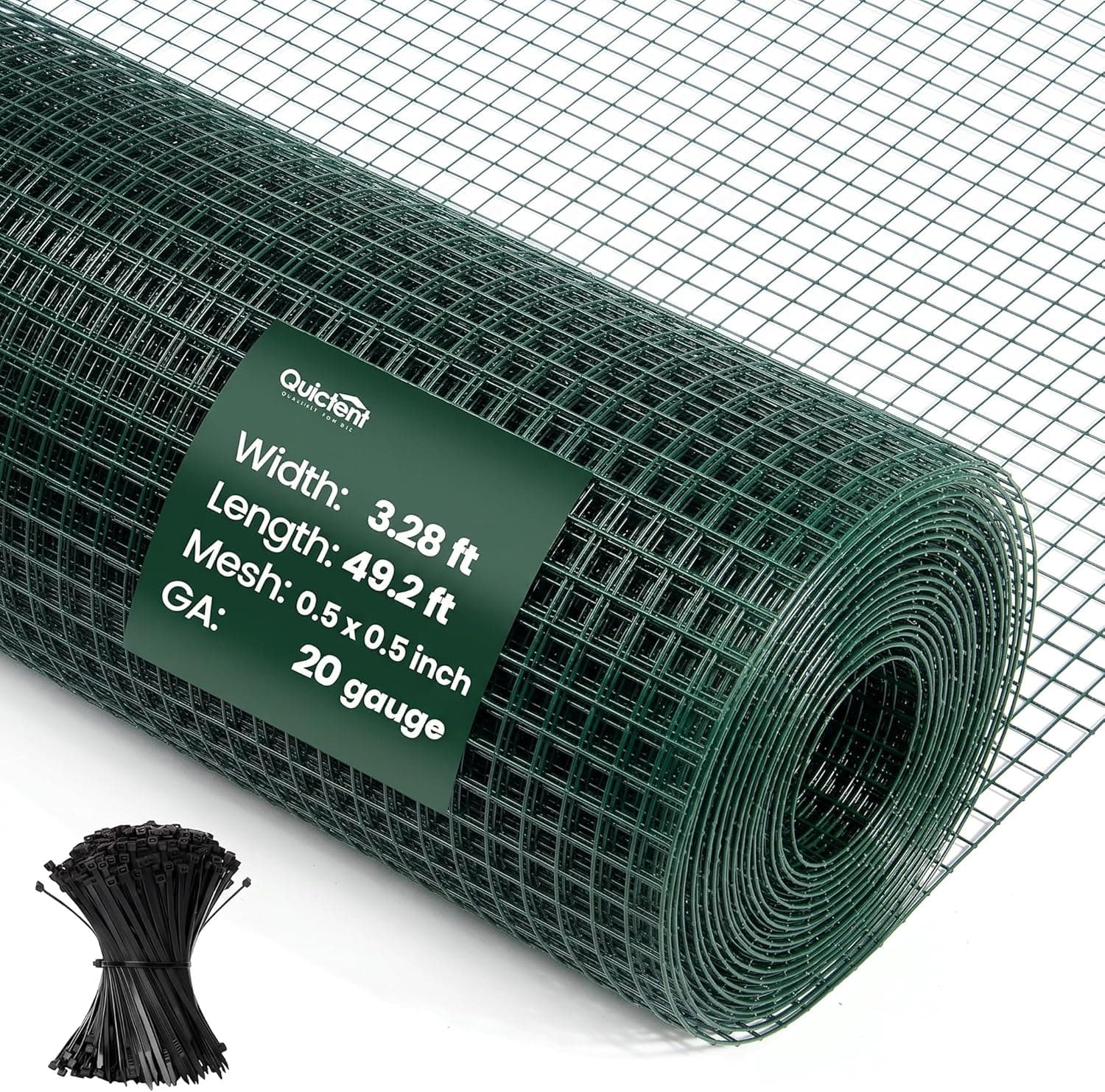 Quictent 1/2" Hardware Cloth for Chicken Coop 40in x 50ft, 20 Gauge